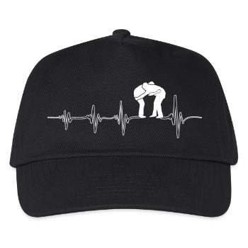Mein Herz schlägt fürs  schwingen Schwingersport - Kinder Basecap - Schwarz - Vorne