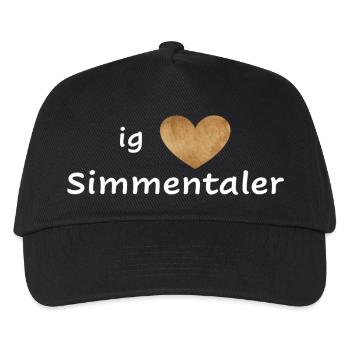 I Love Simmentaler - Kinder Basecap - Schwarz - Vorne