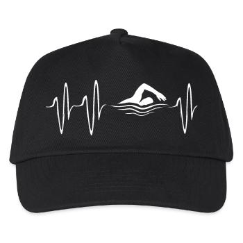 Schwimmen Herzschlag freestyle symbol puls Ekg - Kinder Basecap - Schwarz - Vorne