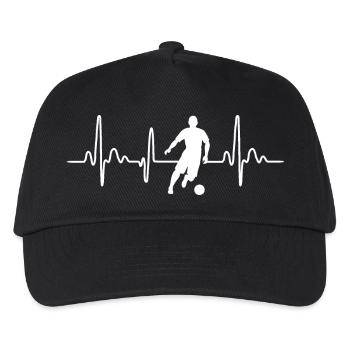 Footballer Football Player Football Heartbeat - Kids’ Baseball Cap - black - Front