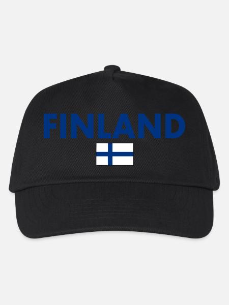 Finnland - Kinder Basecap - Schwarz