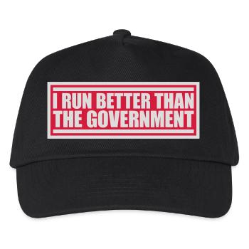 run better than government - Kids’ Baseball Cap - black - Front