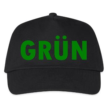 Grün - Kinder Basecap - Schwarz - Vorne