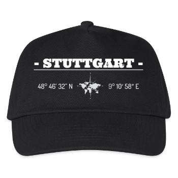 Coordonnées Stuttgart - Casquette de baseball Enfant - noir - Devant