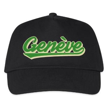 Genève Grün Retro Script - Kinder Basecap - Schwarz - Vorne