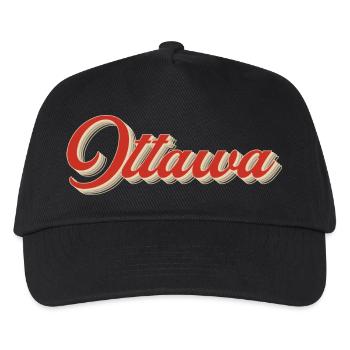 Lettrage Calgary Canada – Typographie rétro - Casquette de baseball Enfant - noir - Devant