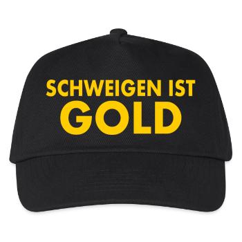 schweigen ist gold - Kinder Basecap - Schwarz - Vorne