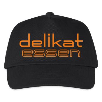 Delikatessen - delikat-essen by Word-on-shirt - Kinder Basecap - Schwarz - Vorne