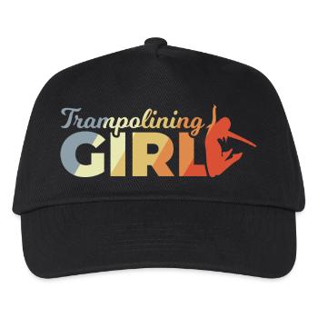 Lustiges Trampolin Mädchen - Kinder Basecap - Schwarz - Vorne