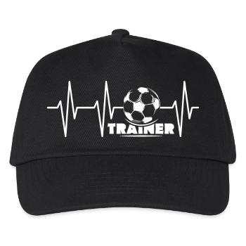 Coach Pulse Heartbeat Symbol Football Symbol Ball - Kids’ Baseball Cap - black - Front