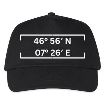 Coordonnées Bern Minimaliste - Casquette de baseball Enfant - noir - Devant