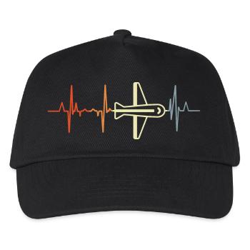 Pilot Herzschlag - Kinder Basecap - Schwarz - Vorne