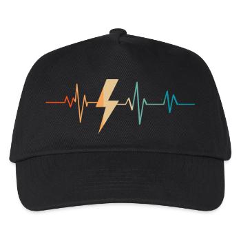 Lightning retro heartbeat - Kids’ Baseball Cap - black - Front