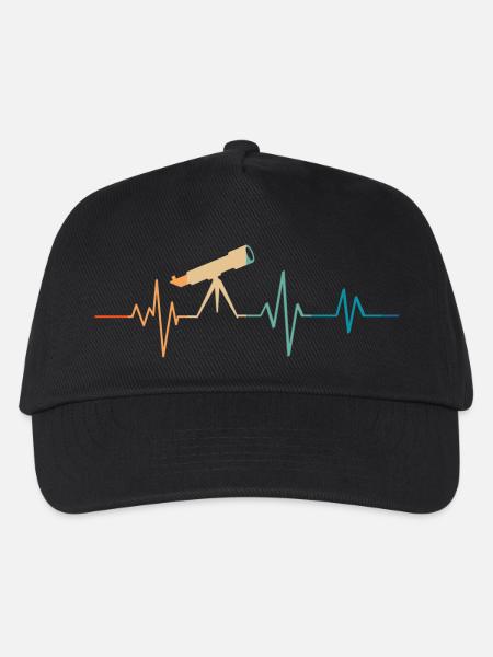 Heartbeat Retro Teleskop - Kinder Basecap - Schwarz