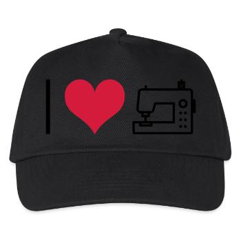 Machine à coudre - Casquette de baseball Enfant - noir - Devant