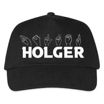 Sign language Holger - Kids’ Baseball Cap - black - Front