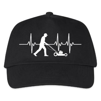 Tondeuse à gazon Heartbeat Herbe tondre jardinage - Casquette de baseball Enfant - noir - Devant