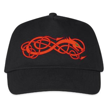 Serpent celte rouge - Casquette de baseball Enfant - noir - Devant