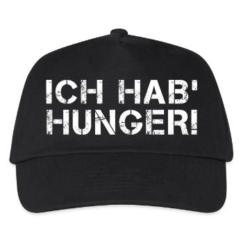 Ich hab Hunger Essen Hungrig Appetit - Kinder Basecap - Schwarz - Vorne