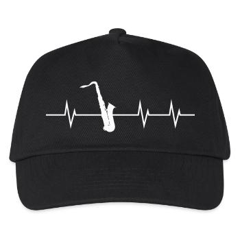Saxophon Heartbeat - Kinder Basecap - Schwarz - Vorne