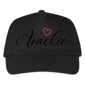 Amelie Name - Kinder Basecap - Schwarz - Vorne