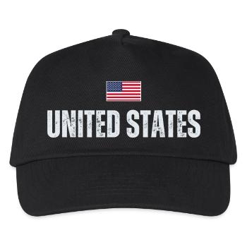 US-Flagge, amerikanischer Patriot - Kinder Basecap - Schwarz - Vorne