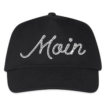 MOIN – Maritimes Seil-Design für Küstenkinder - Kinder Basecap - Schwarz - Vorne