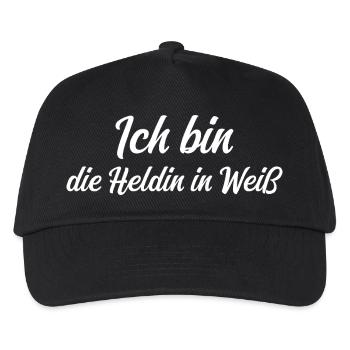 Ich bin die Heldin in Weiß - Kinder Basecap - Schwarz - Vorne