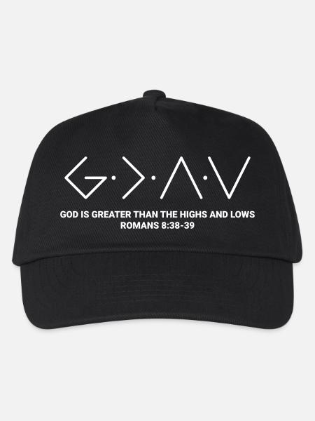 GOD IS GREATER THAN THE HIGHS AND LOWS - Kinder Basecap - Schwarz
