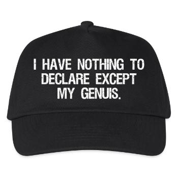 I have nothing to declare except my genuis - Kinder Basecap - Schwarz - Vorne