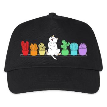 Pflanze Kaktus Kakteen - Kinder Basecap - Schwarz - Vorne