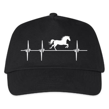 Pferd Galopp im Herzschlag - Kinder Basecap - Schwarz - Vorne