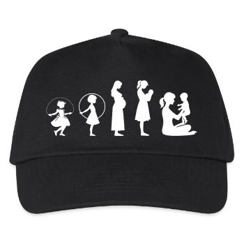 Evolution Mama Muttertag kind Familie - Kinder Basecap - Schwarz - Vorne