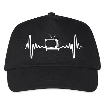 80er TV Herzschlag - Kinder Basecap - Schwarz - Vorne