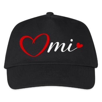Herzschrift Omi . Oma - Kinder Basecap - Schwarz - Vorne