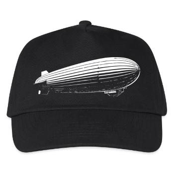 Cooles Zeppelin Design – Vintage Luftfahrt - Kinder Basecap - Schwarz - Vorne