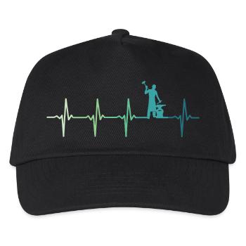 forgeron marteau battement de coeur métallier - Casquette de baseball Enfant - noir - Devant