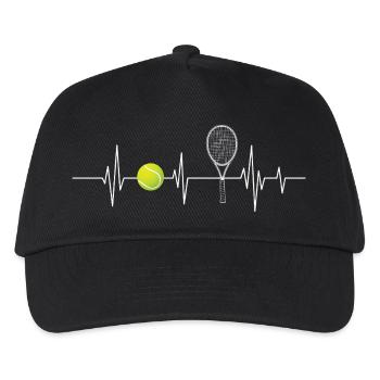 Tennis Heartbeat Player Coach Court Lover - Kids’ Baseball Cap - black - Front