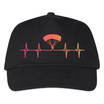 Paragliding Sunset Heartbeat Paraglider - Kids’ Baseball Cap - black - Front