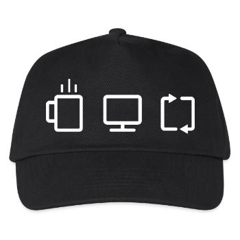 Programmierer, Softwareingenieur, Programmierer, Kaffeearbeit, - Kinder Basecap - Schwarz - Vorne