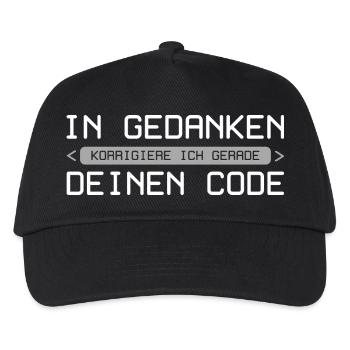 In Gedanken korrigiere ich gerade deinen Code - Kinder Basecap - Schwarz - Vorne