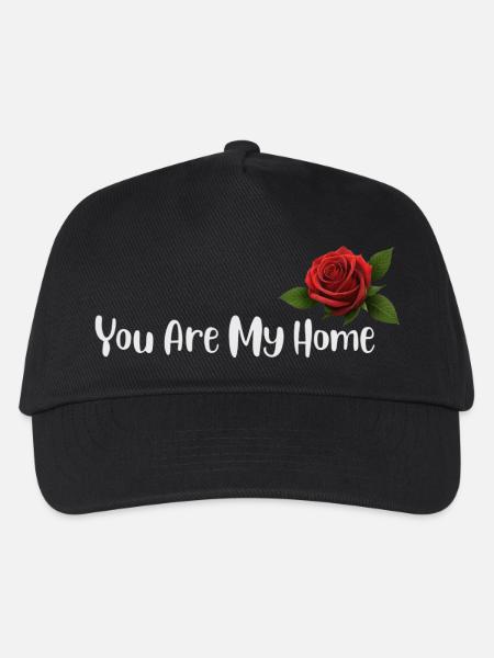 Du bist mein Zuhause, Rose - Kinder Basecap - Schwarz