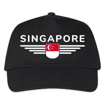Singapour Fan Outfit Design T Shirt - Casquette de baseball Enfant - noir - Devant