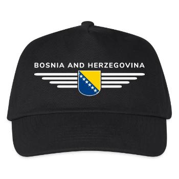 Bosnien & Herzegowina T-Shirt - Kinder Basecap - Schwarz - Vorne