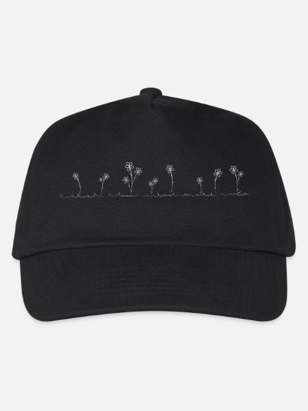blumenwiese weiß - Kinder Basecap - Schwarz