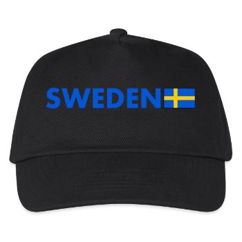 Schweden - Kinder Basecap - Schwarz - Vorne