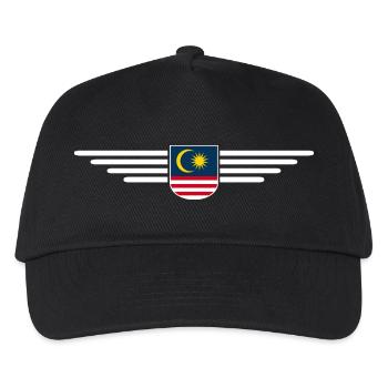 Malaysia Fan Outfit T Shirt Design - Kinder Basecap - Schwarz - Vorne