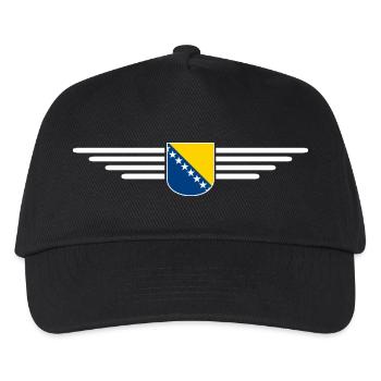Bosnien & Herzegowina T-Shirt - Kinder Basecap - Schwarz - Vorne