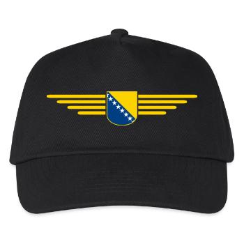 Bosnien & Herzegowina T-Shirt - Kinder Basecap - Schwarz - Vorne
