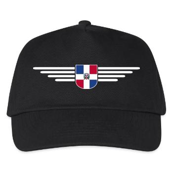 Dominikanische Republik T-Shirt Design - Kinder Basecap - Schwarz - Vorne